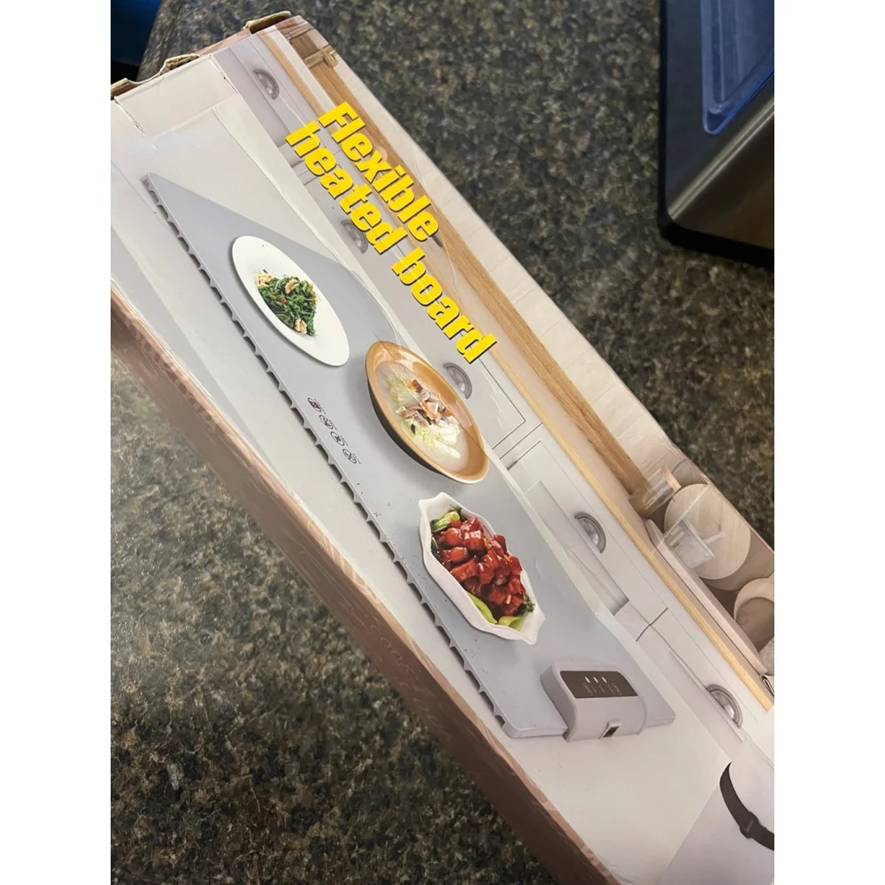 New Electric Warming Tray With Adjustable Temperature Foldable Food Warmer